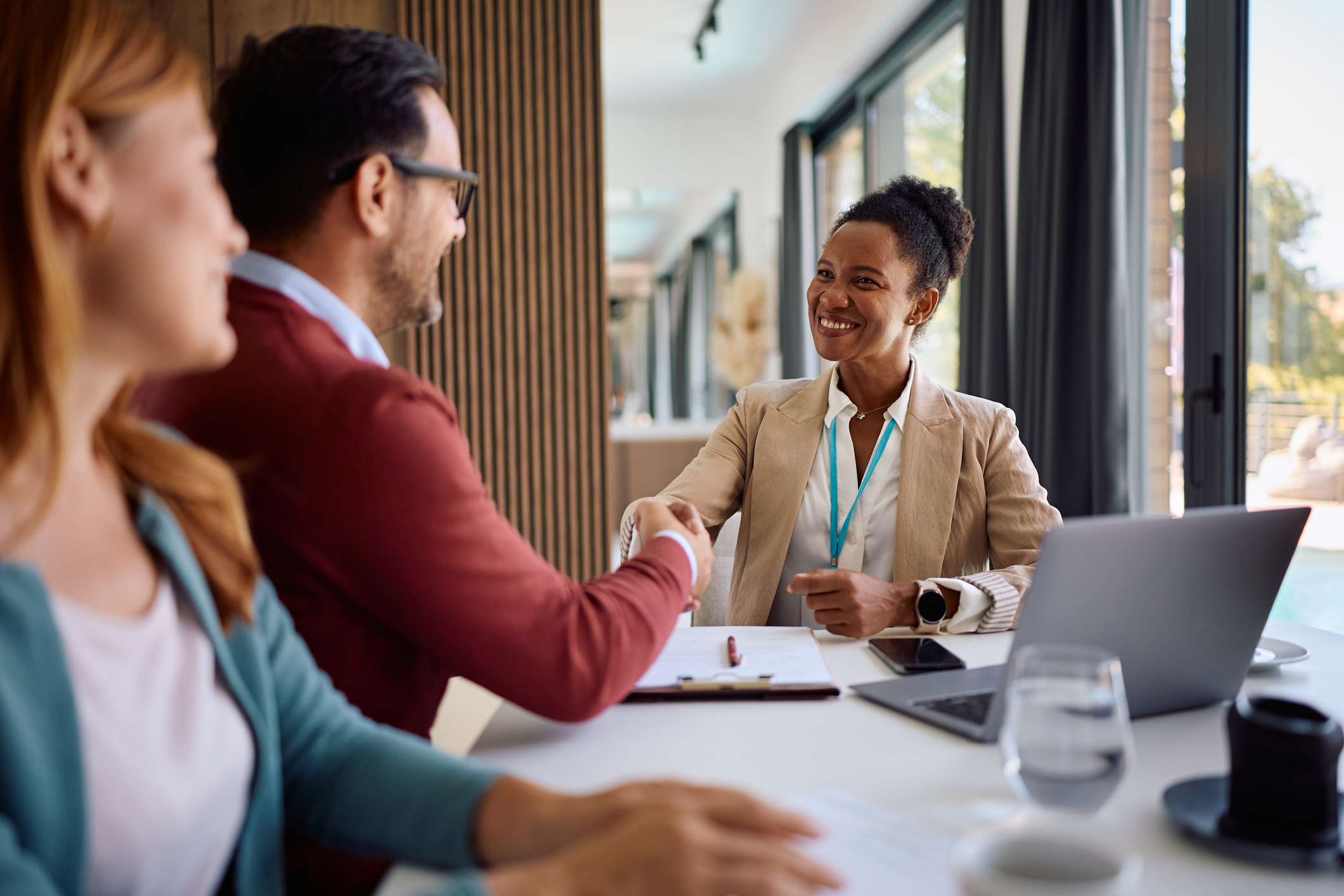 Medical professionals reviewing financial documents